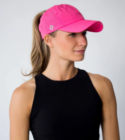 VIMHUE Ladies Sun Goddess Golf Caps - Hot Pink & Black