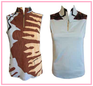 Jamie Sadock Romance & Brown Sugar sleeveless golf shirts