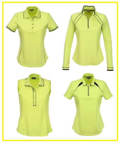 Greg Norman Key Largo ladies golf shirts in Apple Green