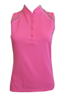 EP Sport Ladies Sleeveless Butterfly Golf Shirts - Coachella (High Voltage Pink Multi)