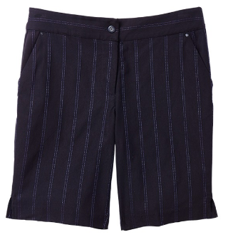 Greg Norman Ladies Pin Stripe Golf Shorts - El Morado (Black)
