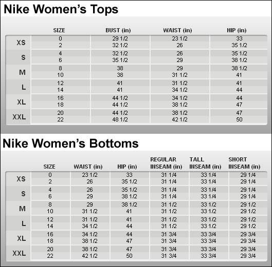 mens nike size to womens conversion
