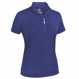 Monterey Club Ladies & Plus Size Dry Swing Melang Short Sleeve Golf Shirts - Assorted Colors