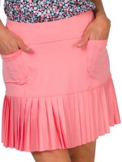 SPECIAL JoFit Women's Plus Size 16.5" Knife Pleat Pull On Golf Skorts - Trop Sunrise (Flamingo)