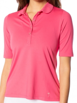 SPECIAL Golftini Ladies Fabulous Elbow Golf Polo Shirts - Hot Pink & Black
