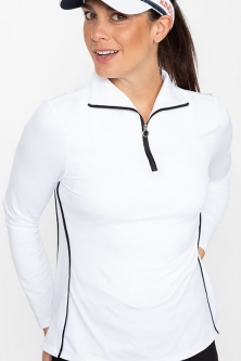 Kinona Ladies Keep It Covered Long Sleeve Golf Shirts - Kapa'a (White)