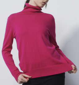 Daily Sports Ladies TRISSIE Long Sleeve Roll Neck Golf Pullovers - Tulip Pink