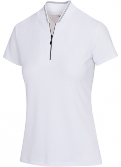 GN Ladies Celeste Short Sleeve Zip Golf Shirts - ASTRAL (White)