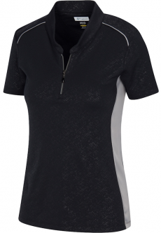 GN Ladies Luna Short Sleeve Zip Golf Shirts - ASTRAL (Black)