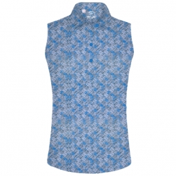Monterey Club Ladies & Plus Size Small Rhombus lattice Print S/L Golf Polo Shirts - Asstd Colors