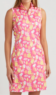 SPECIAL Bermuda Sands Ladies Colette Sleeveless Print Golf Dress - Pink Flamingo