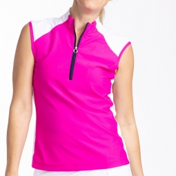 Kinona Ladies Cap to Tap Sleeveless Golf Shirts - Kapa'a (Open Air Pink)