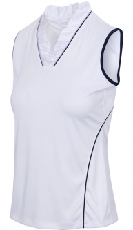 GN Ladies LABYRINTH ML75 Sleeveless Golf Shirts - BOTANICA (White)