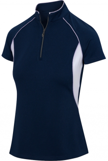 GN Ladies BRACKEN Short Sleeve Golf Shirts - BOTANICA (Navy)