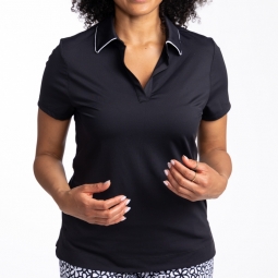 Kinona Ladies Classic and Fantastic Short Sleeve Golf Shirts - Kilauea (Black)