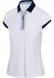GN Ladies NIKKI ML75 Cap Sleeve Stretch Golf Polo Shirts - BAL HARBOUR (White)