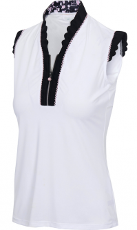 GN Ladies BELLE ML75 Sleeveless Stretch Golf Shirts - PROVENCE (White)