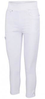 GN Ladies & Plus Size VOYAGER 25" Pull On Cropped Golf Pants - BOTANICA (White)