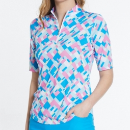 Sport Haley Ladies & Plus Size Aubrey Half Sleeve Golf Polo Shirts - Bermuda (Scuba Blue)