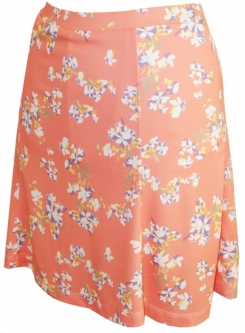 Monterey Club Ladies & Plus Size Cherry Blossom Print Pull On Knit Golf Skorts - Two Colors