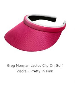 Greg Norman Ladies Clip On Golf Visors - Pretty in Pink