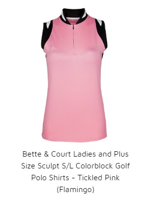 Bette & Court Womens Rise Sleeves Sleeveless Colorblock Polo with Collar and Button Placket 