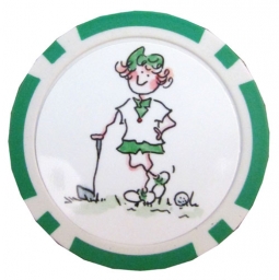 Gal Pals Golf Chip Ball Markers - Green Lady Golfer