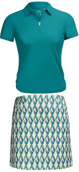 Nivo Ladies Golf Outfits (Shirt & Skort) - Lush (Veridan Green)
