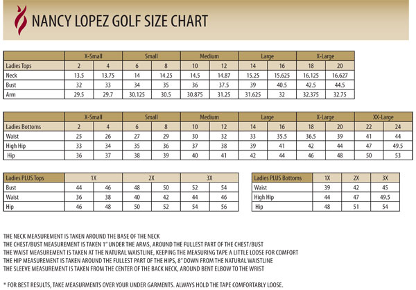 Ladies Golf Club Length Chart