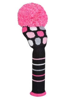 Just4Golf Large Dot Driver Style Golf Headcovers - Pink/Black/Gray/White