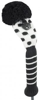 Just4Golf Small Dot Hybrid Style Golf Headcovers - Black and White