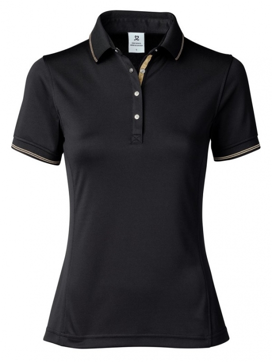 ladies black golf polo shirt
