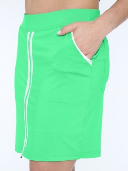 SALE Belyn Key Women's Plus Size Full Zip Front Pull On Golf Skorts - LA JOLLA (Kiwi)