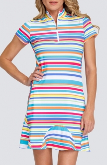 SPECIAL Tail Ladies Vana 36.5" Short Sleeve Mock Golf Dress - FUN IN THE SUN (Tropistripe)