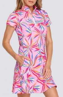 SPECIAL Tail Ladies Vana 36.5" Short Sleeve Mock Golf Dress - FUN IN THE SUN (Floral Burst)