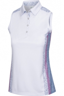 SALE Greg Norman Ladies ML75 Loggia Sleeveless Golf Polo Shirts - PORTICO (White)