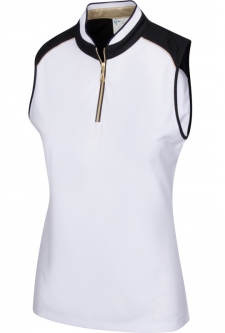 SPECIAL Greg Norman Ladies ML75 Quest Sleeveless Golf Shirts - URBAN SAFARI (White)