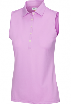 Greg Norman Women's Plus Size FREEDOM Sleeveless Golf Polo Shirts - PORTICO (Lavender)