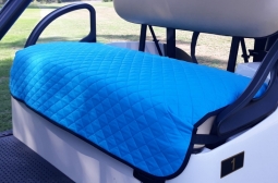 GolfChic Bags Ladies Golf Cart Seat Covers - Turquoise Quilt w/ Black Binding Trim