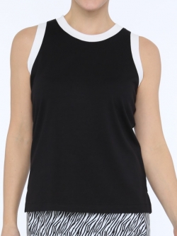 Belyn Key Ladies & Plus Size Shell Sleeveless Golf Shirts - ESSENTIALS (Onyx/Chalk)