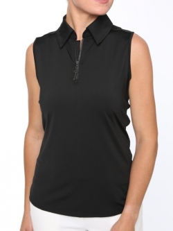 Belyn Key Ladies BK Sleeveless Golf Polo Shirts - ESSENTIALS (Onyx)