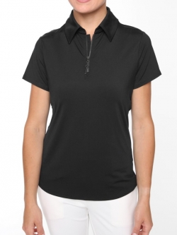 Belyn Key Ladies BK Cap Sleeve Golf Polo Shirts - ESSENTIALS (Onyx)