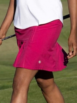 SPECIAL JoFit Ladies Long Dash Pull On Golf Skorts - Reposado (Magenta)