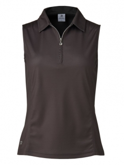 Daily Sports Ladies & Plus Size Macy Sleeveless Golf Polo Shirts - Black