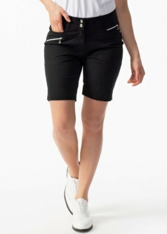Daily Sports Ladies Miracle 18.5" Outseam Zip Front Golf Shorts - Black