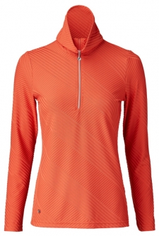 Daily Sports Ladies Floy Long Sleeve Golf Shirts - Orange Autumn Leaf