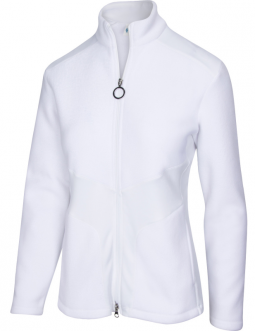 Greg Norman Ladies Bonded Fleece L/S Golf Jackets - ESSENTIALS (White & Black)