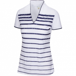 Greg Norman Ladies & Plus Size Gimlet Short Sleeve Golf Shirts - JET SET (White)