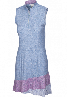SPECIAL Greg Norman Ladies ML75 Piazza Sleeveless Print Golf Dress - PORTICO (French Blue)