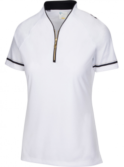 SPECIAL Greg Norman Ladies ML75 Journey Short Sleeve Golf Shirts - URBAN SAFARI (White)